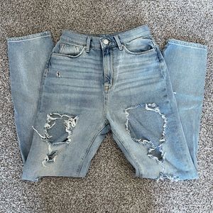 Urban Outfitters • BDG High Wasted Mom Destroyed Jean • Size 26w • Light wash